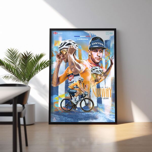Poster Encadré - Axel LAURANCE édition Tour de Norvège 2024